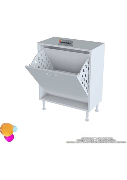 Söke Banyo Için Sihirli Kutu 65X75X32,5 Cm’ Lik 1 Göz Sepet Hazneli Mini Banyo Dolabı