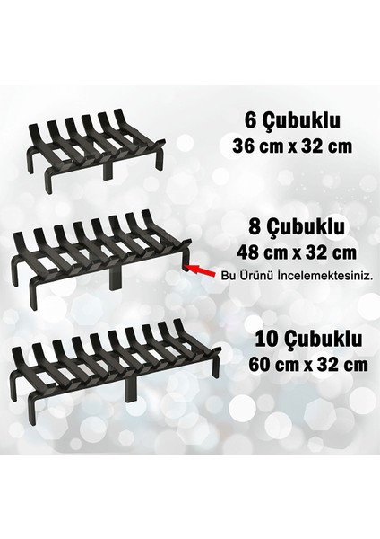 Şömine Izgarası 8 Çubuklu 48 cm x 32 cm Ekstra Dar Gözlü Izgara fırsatları