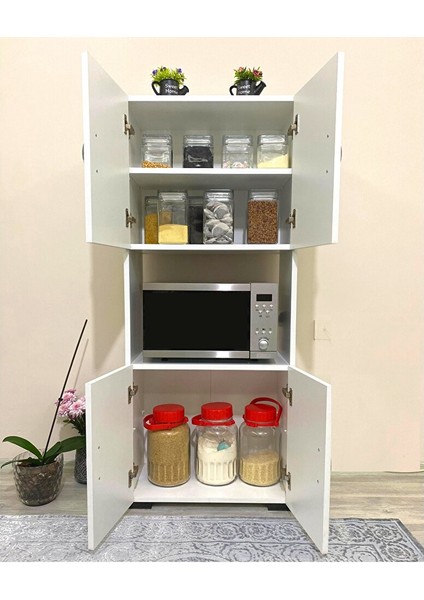 4 Kapaklı Orta Bölmeli 4 Kapılı Çok Amaçlı Beyaz Mikrodalga Mini Fırın Mutfak Dolabı fırsatları