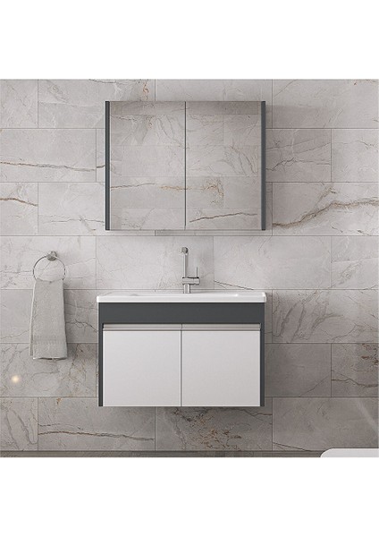 Visente-Ea 80 cm Banyo Dolabı Takımı