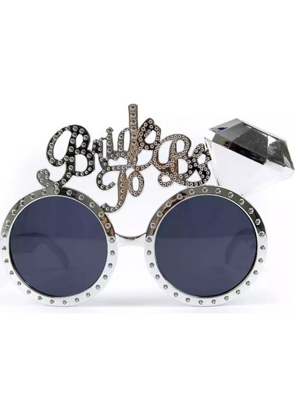 Gümüş Renk Bride To Be Yazılı Gelin Gözlüğü 15x10 cm