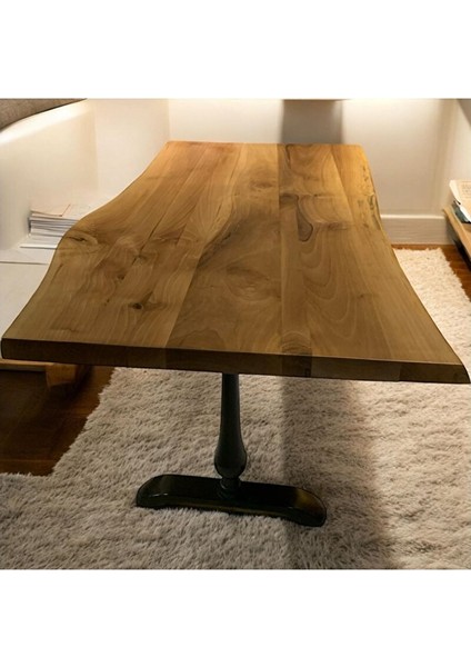 Cafe Masa Ahşap Kütük Masa 180 x 90