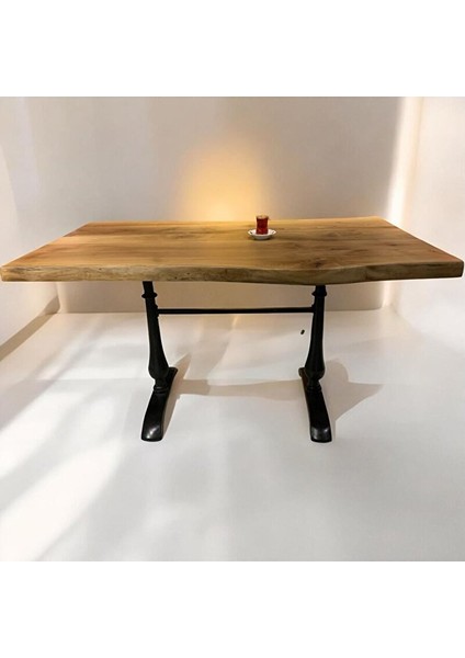 Cafe Masa Ahşap Kütük Masa 180 x 90