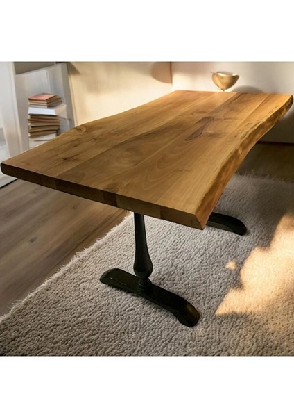 Cafe Masa Ahşap Kütük Masa 180 x 90