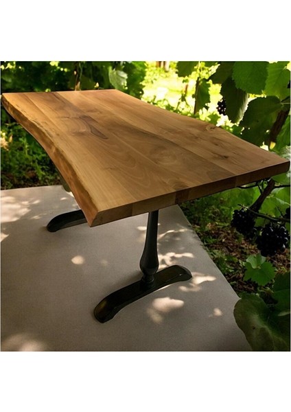 Cafe Masa Ahşap Kütük Masa 180 x 90