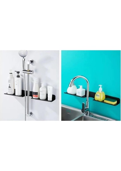 Metal Banyo Mutfak Düzenleyici Mutfak Organizer Şampuan Rafı 30 cm