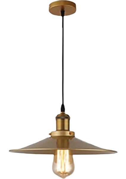Dylight Retro Metal Eskitme Kaplama Tekli Metal Sarkıt Avize Çap:40 cm