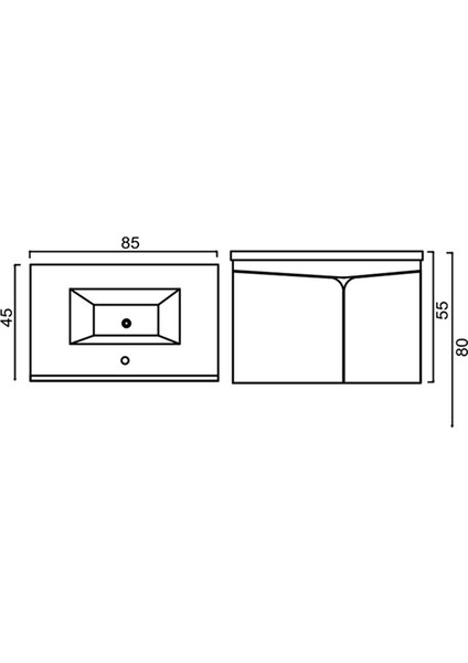 Denko Erel 65 cm Mdf Beyaz Banyo Dolabı Alt Modül ve Lavabo modelleri