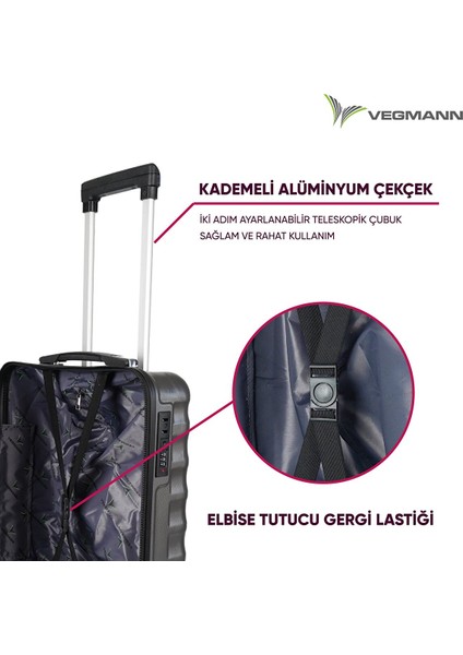 Wave Laptop Bölmeli Kabin Boy Valiz Antrasit indirimleri