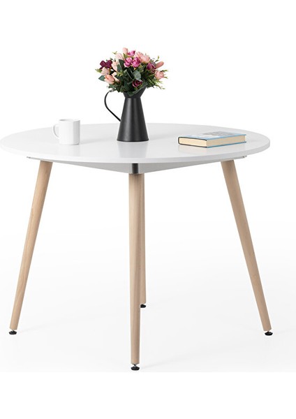 Bistro 100CM / Yuvarlak Mutfak Masası / Yuvarlak Yemek Masası / Beyaz fiyatları