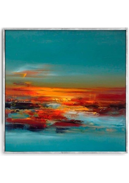 Tablolife Sunset - Yağlı Boya Dokulu Tablo 120X120 Çerçeve - Gold 120X120 cm fiyatları