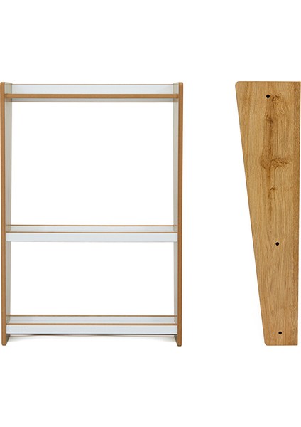 Çok Amaçlı Duvar Montessori Kitaplık Ünitesi / 3 Raflı / Naturel