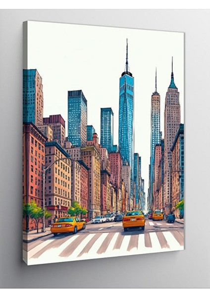 Kanvas Tablo Manhattan Şehir Manzarası 70X100 cm