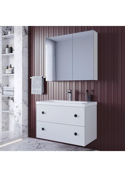 Home Tiflis 65 cm Mdf Banyo Dolabı Seti Beyaz