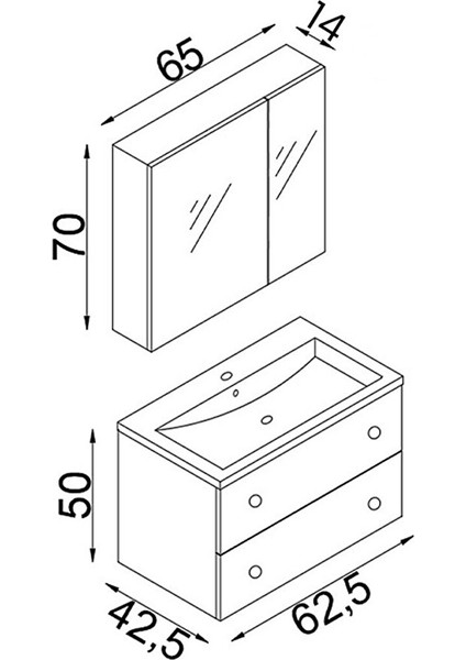 Home Tiflis 65 cm Mdf Banyo Dolabı Seti Beyaz fırsatları