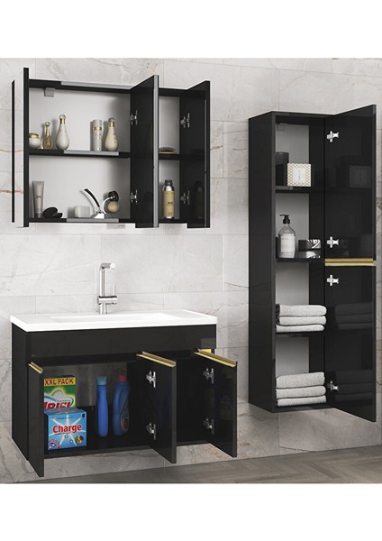 Viola3-Asgold 100 +35 cm Seramik Lavabolu Banyo Dolabı Seti, Boy Dolaplı Banyo Dolabı fiyatları