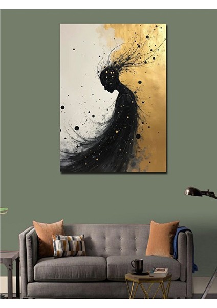 Kanvas Tablo Rüzgarla Savrulan Kadın 50X70 cm modelleri