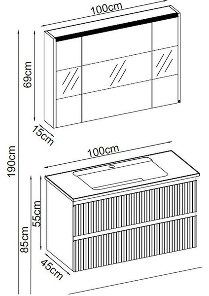 Royal Banyo Dolap Takımı Royal 55100 V31 100CM Kumsal fiyatları