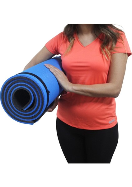 180X60CM 15MM Extra Rahat Mavi-Siyah Yoga Pilates Matı fırsatları
