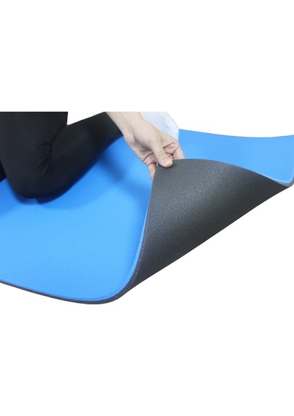 180X60CM 15MM Extra Rahat Mavi-Siyah Yoga Pilates Matı