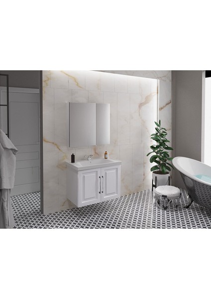 Royal 80 cm Banyo Dolabı Takımı Beyaz