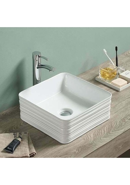 Anemon Kare Çanak Lavabo