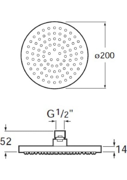 Rainsense Duş Başlığı, Yuvarlak, Abs, Ø 200 Mm, Krom - A5B2150C00