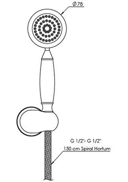 Askılı Duş Takımı Siyah Beyaz Retro DST29-O fiyatları