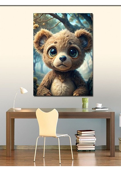 Kanvas Tablo Ormandaki Yavru Ayı Teddy 100X140 cm modelleri