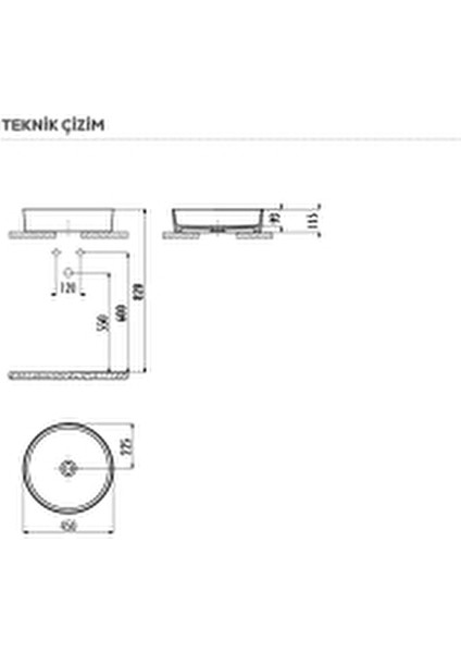 LP145-00SM Loop Yuvarlak Çanak Lavabo 45 cm Mat Siyah