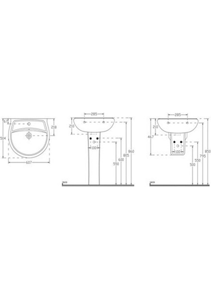 Eti 61 cm Lavabo ve Yarım Ayak fiyatları