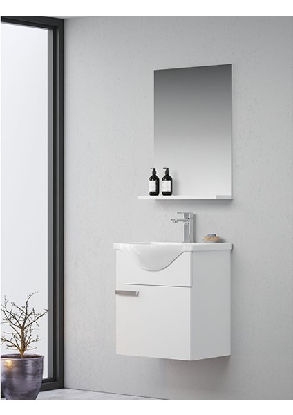 Life 45 Banyo Dolabı Seti Parlak Beyaz
