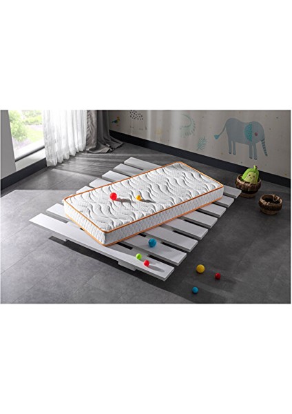BED19- Orta Sert Sünger Ortopedik Bebek Yatağı Beyaz