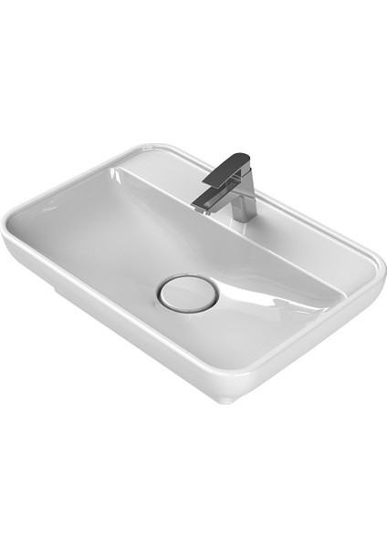Turkuaz Cerastyle Lal Serisi Tezgah Üstü Çanak Lavabo 60*42 cm modelleri