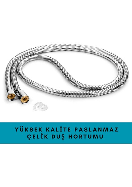 Banora Spiral Duş Başlığı Hortumu, Paslanmaz, Esnek, G1/2" Için Uygun Standart Bağlantı, 150 Cm, Krom fiyatları