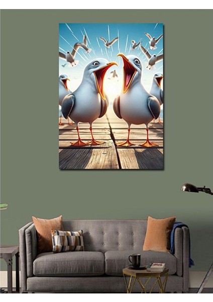 Kanvas Tablo Bağıran Martılar 100X140 cm modelleri