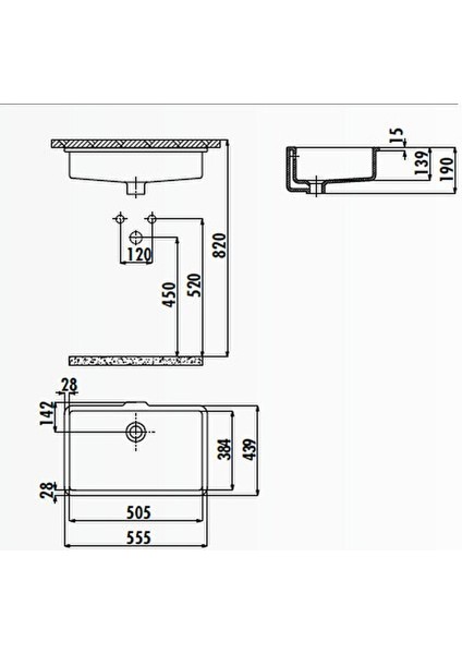 Creavi̇t TP738 38X51 cm Tezgahaltı Hilton Lavabo