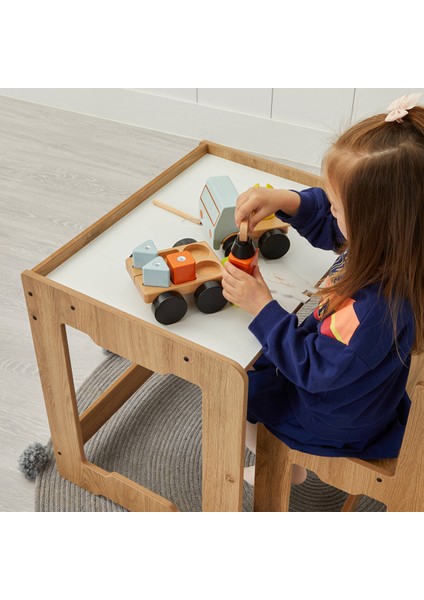 4-6 Yaş Martı Ahşap Montessori Çocuk Oyun, Çalışma ve Aktivite Masası ve Sandalyesi fırsatları