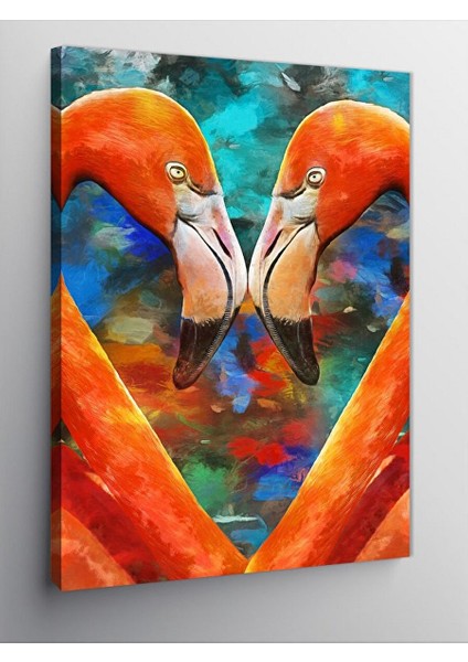 Kanvas Tablo Kalp Şeklindeki Leylekler 70X100 cm