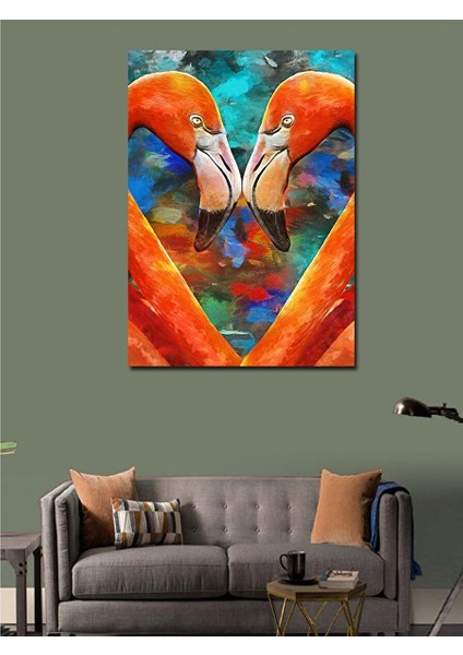 Kanvas Tablo Kalp Şeklindeki Leylekler 70X100 cm modelleri