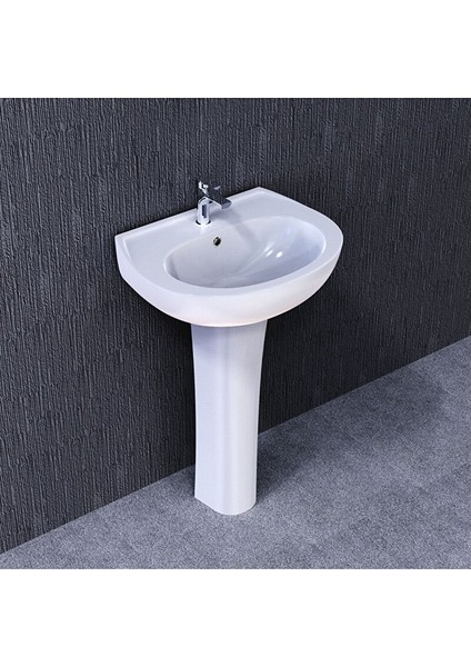 Oval 40X50 Lavabo, Kolon Ayak (Tam Ayak)