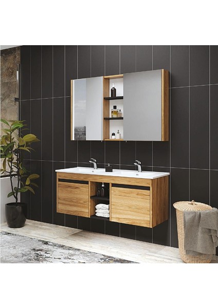 Denko Twin 120 cm Mdf Ud Banyo Dolabı Alt Modül ve Lavabo fiyatları