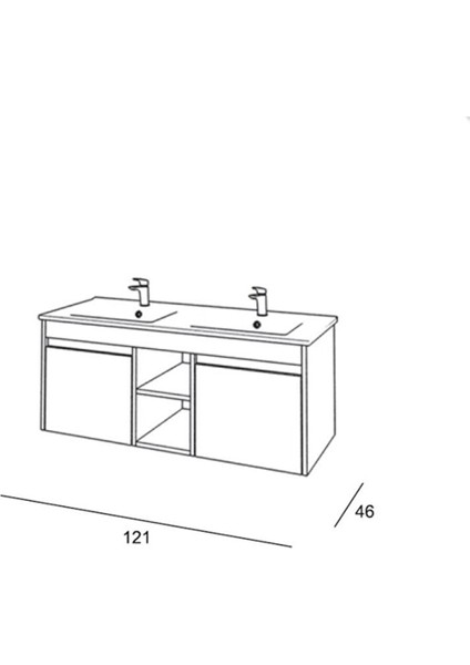 Denko Twin 120 cm Mdf Ud Banyo Dolabı Alt Modül ve Lavabo modelleri