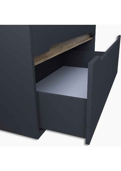 Home Madrid 65 cm Mdf Banyo Dolabı Seti ve Boy Dolabı Antrasit Atlantik Çam modelleri