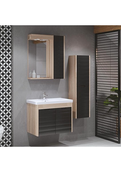 Denko Mostar 70 cm Banyo Dolabı Takımı ve Boy Dolabı