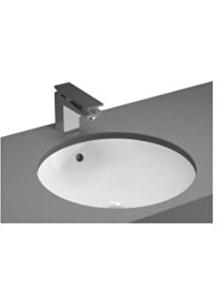 Metropole Tezgahaltı Lavabo 5940B003-1082 Yuvarlak - Kompakt - 45X45 cm - Armatür Deliksiz - Su Taşma Delikli - Beyaz
