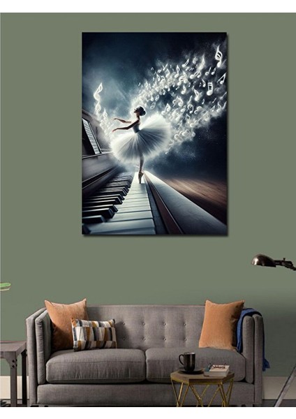 Kanvas Tablo Piyano ve Balerin 50X70 cm modelleri