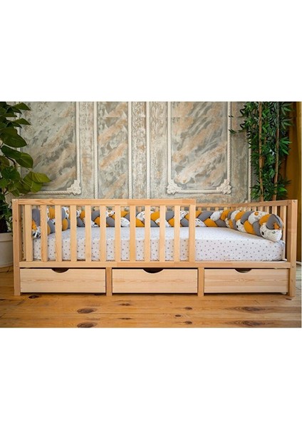 Montessori Ahşap Karyola - Montessori Yatak - Montessori Karyola - -17 90X190 cm