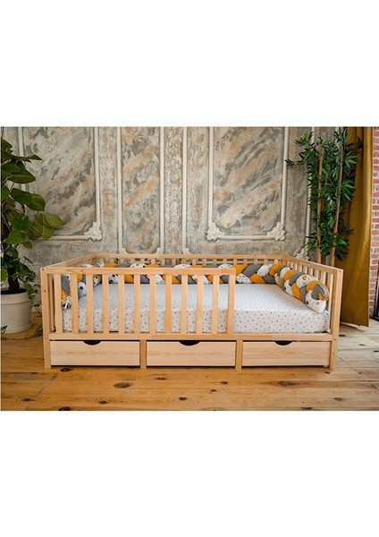 Montessori Ahşap Karyola - Montessori Yatak - Montessori Karyola - -17 90X190 cm fırsatları