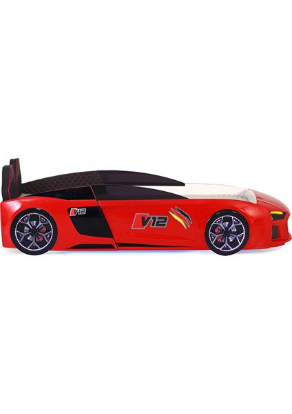 Kırmızı Arabalı Yatak V12 Audi Full Ledli Kumandalı ve Müzikli fırsatları